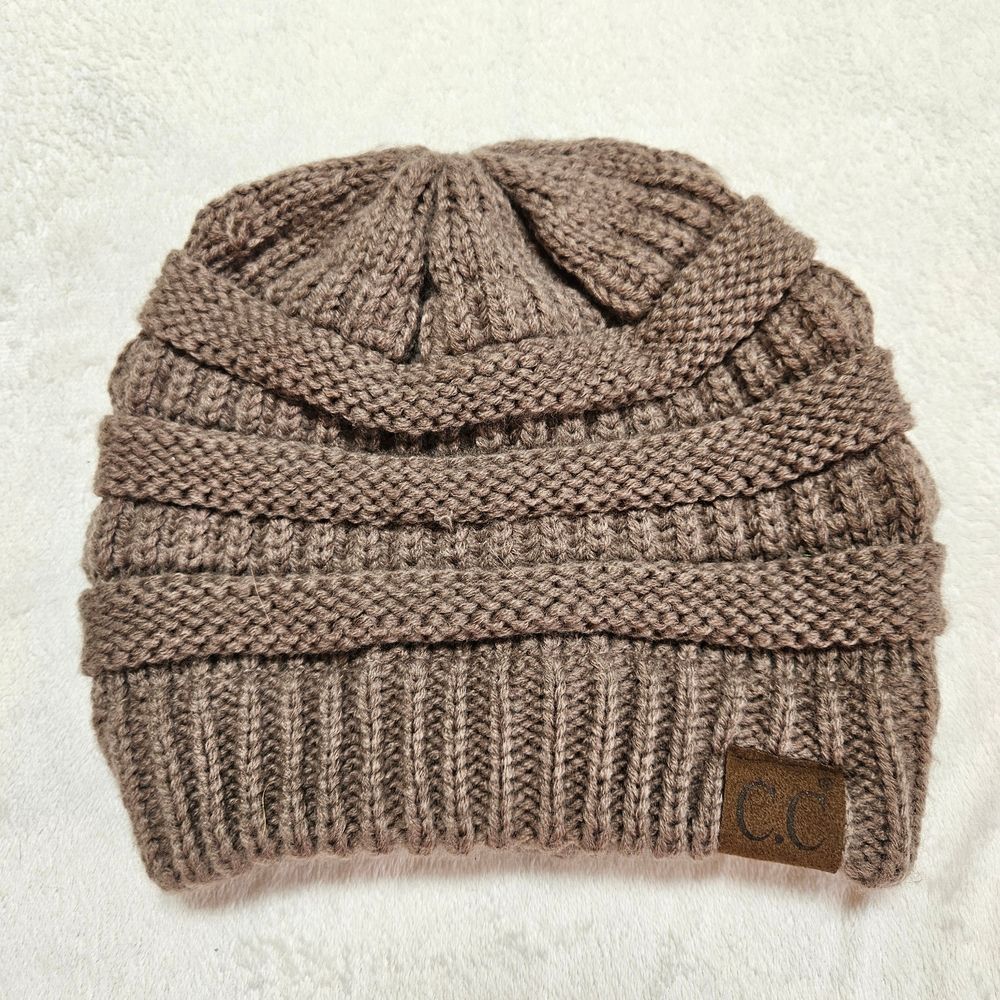 CC Exclusives Kids Winter Cable Knit Beanie Hat Cap Brown Tan Unisex